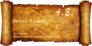 Antal Elemér névjegykártya